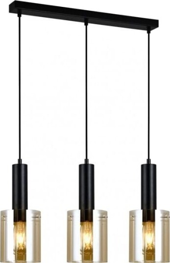 Italux Hengelampe/Taklampe Svart Moderne Italux Sardo Pnd 5581 3 Bk+Amb Italux Hengelampe/Taklampe Svart Moderne Italux Sardo Pnd 5581 3 Bk+Amb