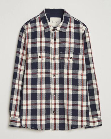 Gant Heavy Twill Checked Overshirt Evening Blue Gant Heavy Twill Checked Overshirt Evening Blue