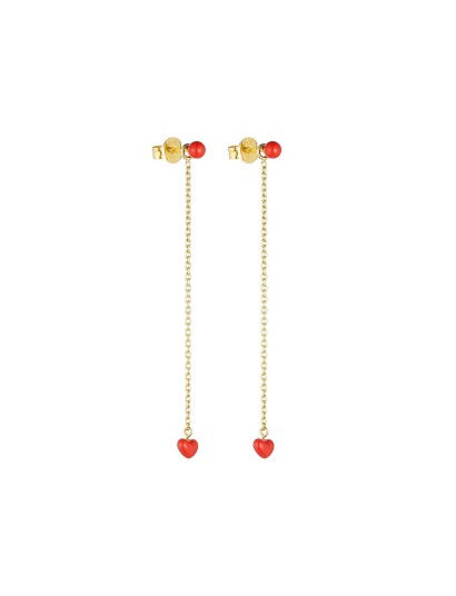 DESIGN LETTERS Little Big Love Earchain (Set Of 2 Pcs) Goldplated |Guld |One Size
