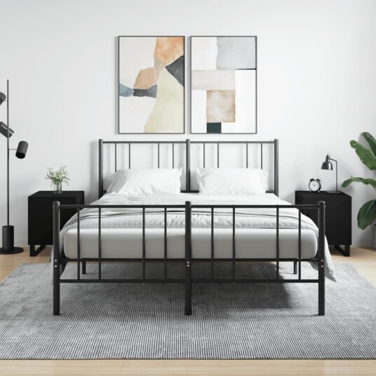 vidaXL Nattbord 2 stk svart 40x40x50 cm konstruert tre vidaXL Nattbord 2 stk svart 40x40x50 cm konstruert tre