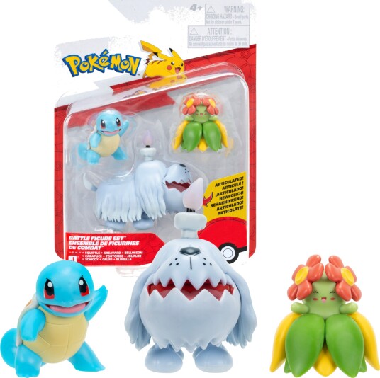 Pokemon Battle figure 3-pack Squirtle Greavard and Bello