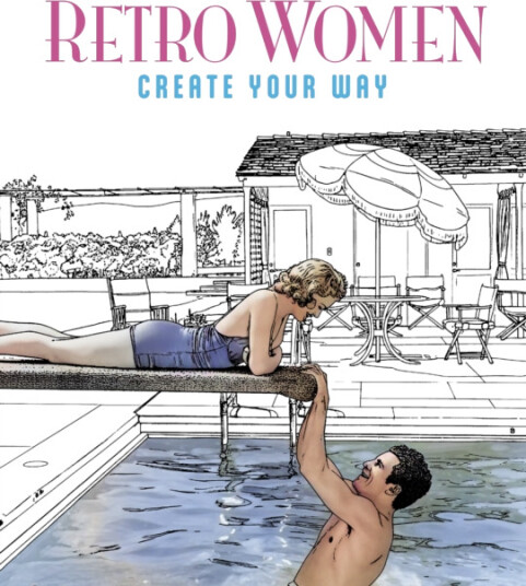 Retro Women Colouring Book Create Your Way
