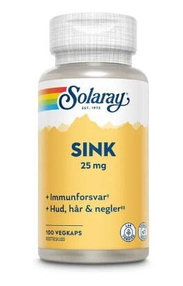 Solaray Sink veg 100 Kapsler