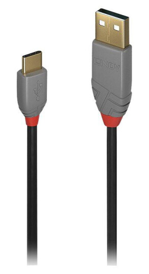 Lindy USB-C til USB-A kabel 50 cm - USB 2.0, Sort