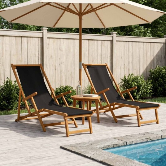vidaXL Sammenleggbar solstol 2 pcs 3 Posisjon Solid Eucalyptus Tre