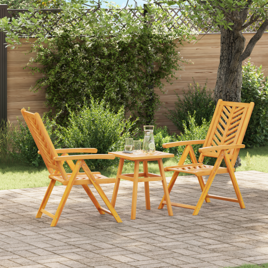 Hage Bistro Sett 3 pcs Brun heltre akasie