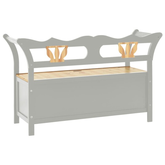 vidaXL Benk grå 107x45x75,5 cm heltre gran