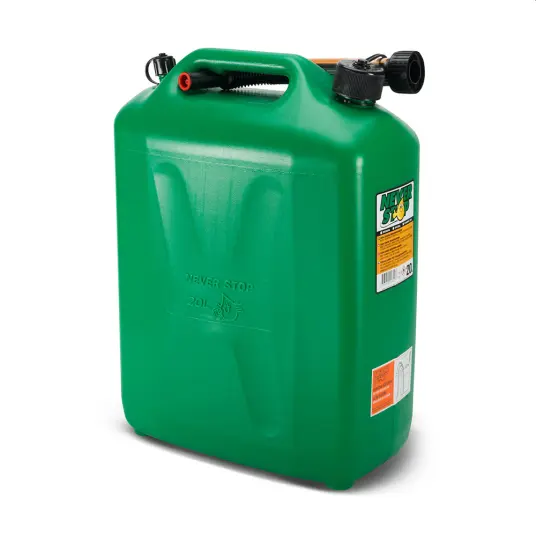 Never Stop Bensinkanne Grønn Plast 20 Liter Auto stop helletut