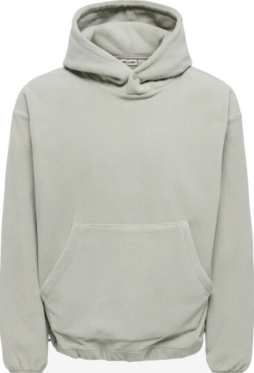ONLY & SONS Onshunter Rlx Ls Fleece Hoodie - GHOST GRAY - XS