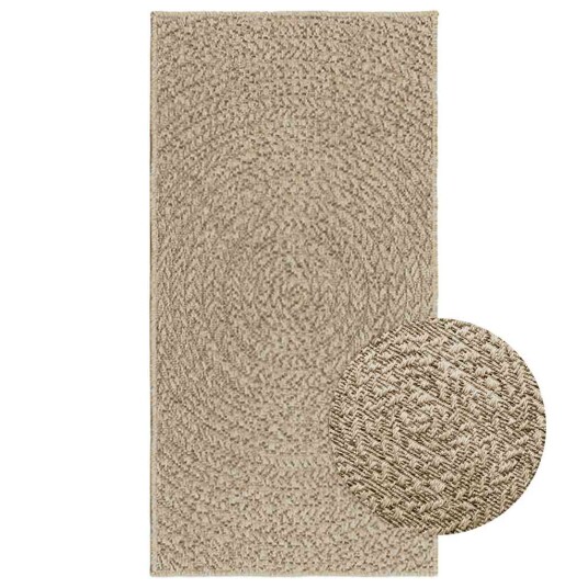 Teppe ZIZUR beige 60x110 cm jute-utseende innendørs og utendørs 8721102837166 Teppe ZIZUR beige 60x110 cm jute-utseende innendørs og utendørs 8721102837166