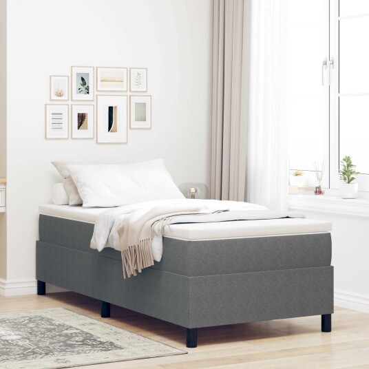  Box Spring Seng Lys Grå 100x200 cm Cordfløyel
