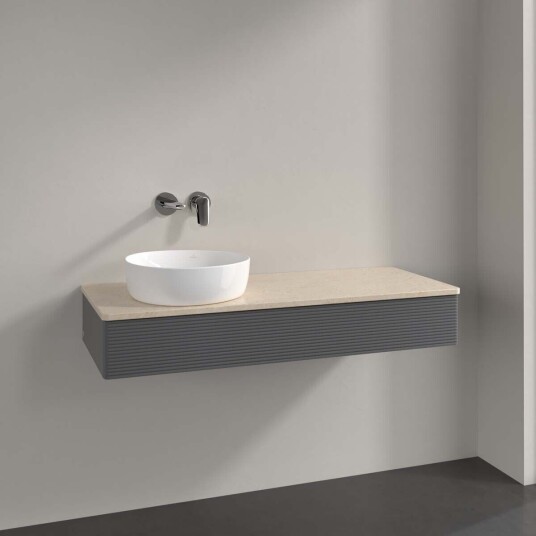 Villeroy & Boch  Antao Servantskap med 1 skuff 120x50x19 cm u/lys Antrasitt/Crème