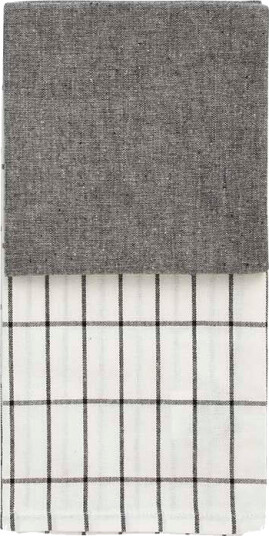 Christiania 1739 Kjøkkenhåndkle Grå/Rutete 50X70cm 2pk