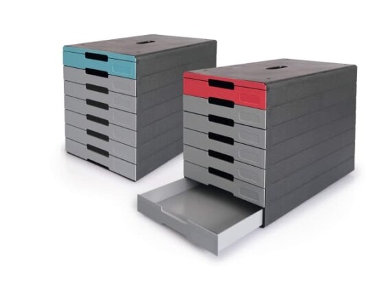 Durable IDEALBOX PRO 7 Plast Blå Rød A4 A4 7 skuffer 250 mm Durable IDEALBOX PRO 7 Plast Blå Rød A4 A4 7 skuffer 250 mm