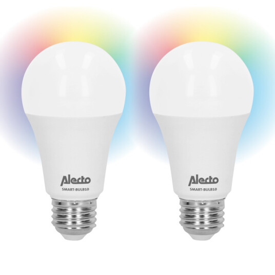 Alecto Smart LED fargelampe med Wi Fi 2 pakning