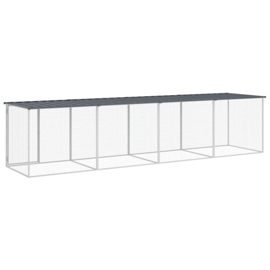 Vidaxl Kyllingbur Med Tak Antrasitt 403X98X90 cm Galvanisert Stål Vidaxl Kyllingbur Med Tak Antrasitt 403X98X90 cm Galvanisert Stål
