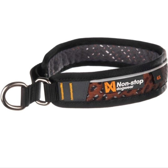 Non-Stop Dogwear Rock Collar Halvstrup 40cm Pustende Hundehalsbånd med Refleks