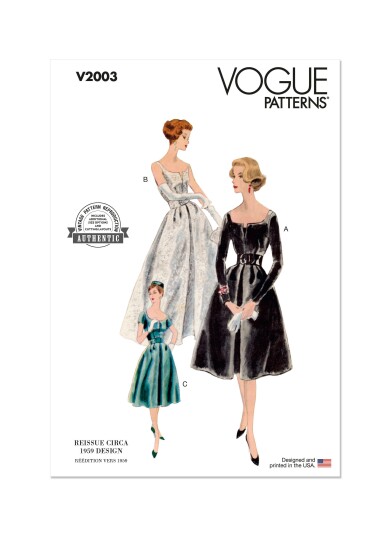 Vogue 2003 - Vintage Kjole H5 (6-8-10-12-14)