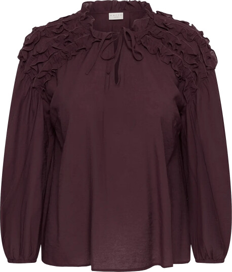 Kaffe Curve Kcnicola Ruffle Shirt   Brown   46