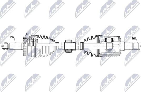 NTY NPW HY 668 Drivaksel