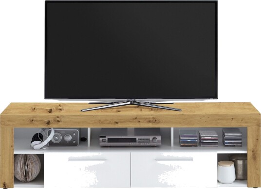 Bootsma TV-Benk 180 cm - Brun/Hvit