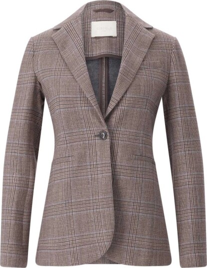 Circolo 1901 Skreddersydd Blazer Rutemønster Brun L Circolo 1901 Skreddersydd Blazer Rutemønster Brun L