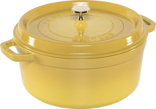 Staub La Cocotte Gryte 26 Cm Rund Sitron Støpejern Staub La Cocotte Gryte 26 Cm Rund Sitron Støpejern