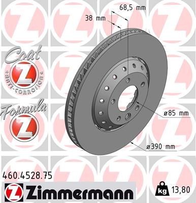 Bremseskive ZIMMERMANN 460.4528.75