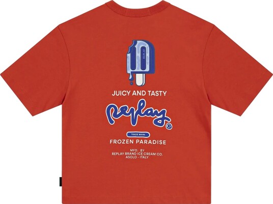 Replay Over Jersey T Shirt Bright Orange. Orange 4 A