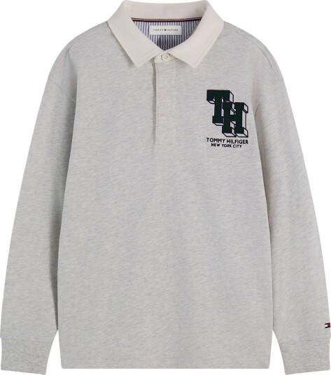 Tommy Hilfiger Th Rugby Polo Ls Grey 140