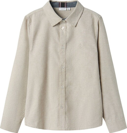 name it Nkmnewsa Ls Shirt Noos Beige 104