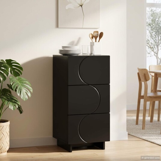 vidaXL Skjenk Svart 33,5 x 34,5 x 75 cm Konstruert tre