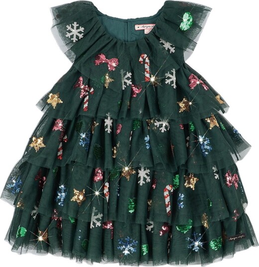 Konges Sløjd Kjole - Tulle - Yvonne Christmas - Hunter Green m.  - Konges Sløjd - 3 år (98) - Kjole Armygrønn Grønn
