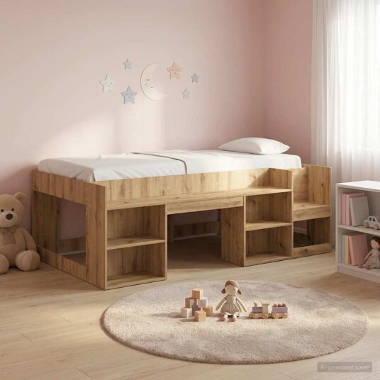 Barneseng med oppbevaring Artisan eik 90 x 190 cm Barneseng med oppbevaring Artisan eik 90 x 190 cm