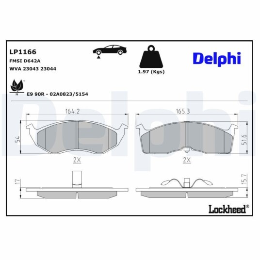 Bremseklosser DELPHI LP1166