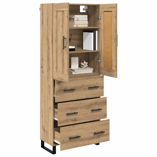 Høyskap med skuff Artisan Eik 69,5 x 34 x 180 cm Konstruert tre Høyskap med skuff Artisan Eik 69,5 x 34 x 180 cm Konstruert tre