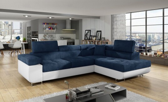 Bobis Sovesofa med Sjeselong Høyre Blå/Hvit Bobis Sovesofa med Sjeselong Høyre Blå/Hvit