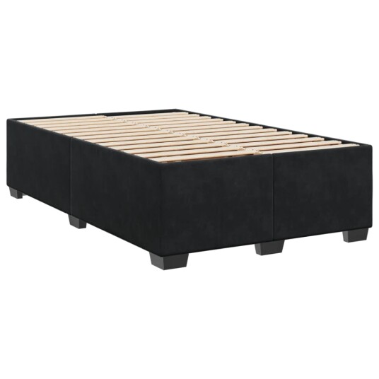 Seng med madrass boksfjær svart 120x200 cm fløyel 8721102757785