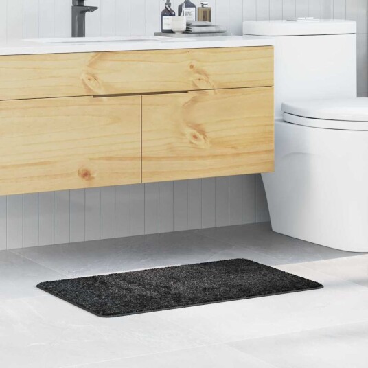 Badematte Rektangulær Mørkegrå 50x80 cm Polypropylen Sklisikker