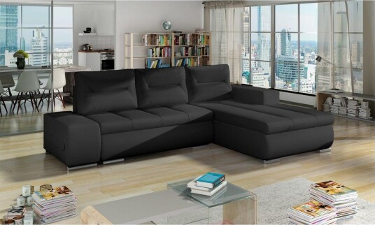 Seksjon Eltap Ottavio 275x180x85 cm Soft 11 Svart Høyre