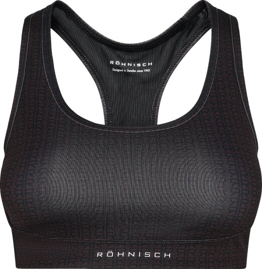 Röhnisch Flattering Mesh Sportsbra TYPOGRAPHIC BROWN XXL