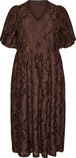 Zizzi Midikjole Maria S/S Midi Dress Brun