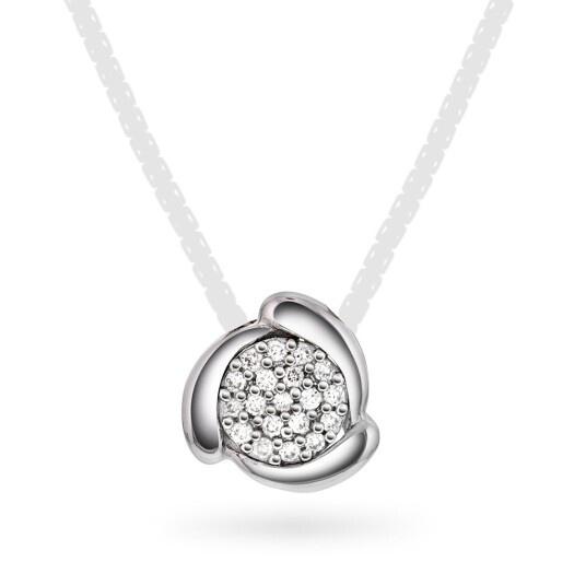 Pan Jewelry, Anheng i 585 hvitt gull med diamanter 0,06 ct