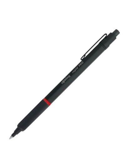 DYMO rOtring Rapid Pro Retractable Ballpoint Technical Drawing Pen  Medium Point  Blå Ink  Svart Full-Metal Body