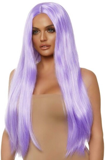 Long Straight Center Part Wig Lavender