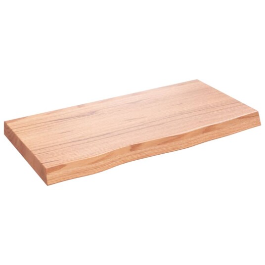 vidaXL Vegghylle lysebrun 80x40x6 cm behandlet heltre eik vidaXL Vegghylle lysebrun 80x40x6 cm behandlet heltre eik