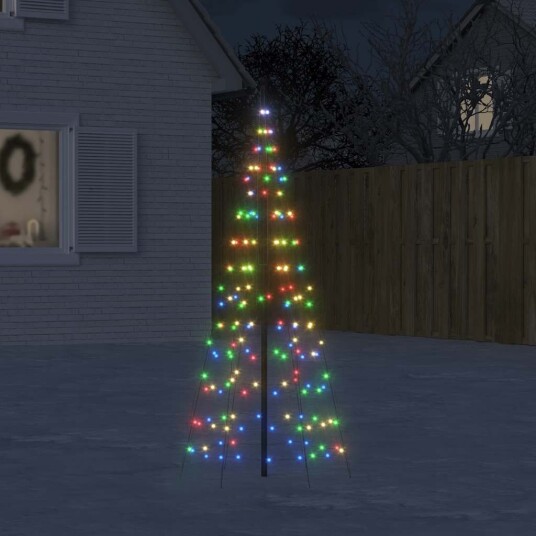 vidaXL Juletrelys på flaggstang 200 LED fargerik 180 cm
