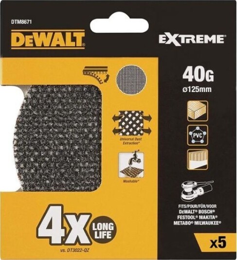Dewalt DTM8671 Slipenett 125 mm, 5-pakning Dewalt DTM8671 Slipenett 125 mm, 5-pakning