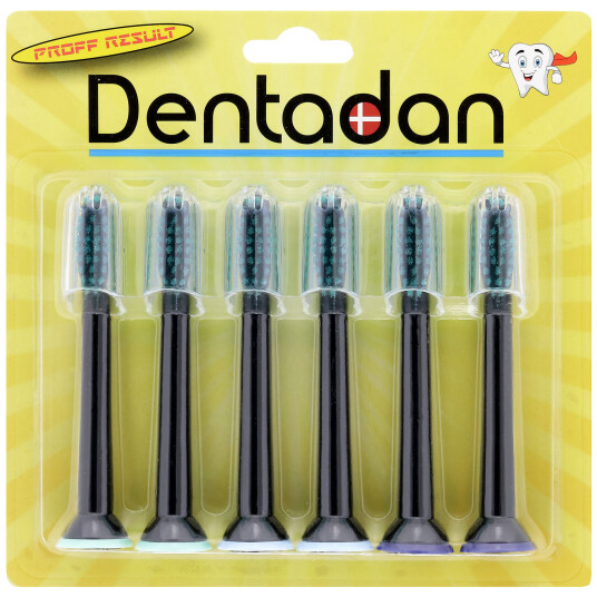 DENTADAN Sorte børstehoder til Philips Sonicare med beskyttelseshetter 6 pcs.