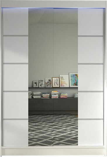 Liverpool Garderobe med Speil 120x200 cm - Hvit